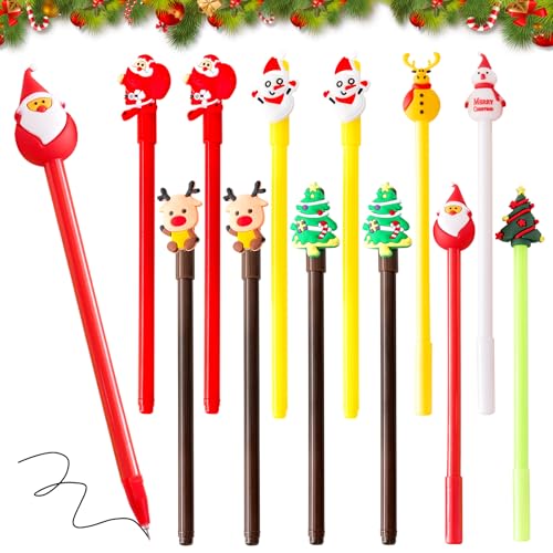 Weihnachten Kugelschreiber, 12 Stück Einziehbare Kugelschreiber, Weihnachtskugelschreiber, Gelschreiber Weihnachten, Nette Rollerball Kugelschreiber für Weihnachten Party Geschenk Büro Schulbedarf Weihnachten Kugelschreiber, 12 Stück Einziehbare Kugelschreiber, Weihnachtskugelschreiber, Gelschreiber Weihnachten, Nette Rollerball Kugelschreiber für Weihnachten Party Geschenk Büro Schulbedarf von KOIROI