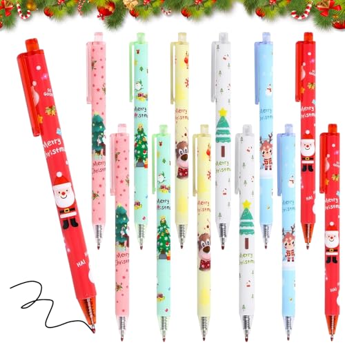 Weihnachten Kugelschreiber, 12 Stück Einziehbare Kugelschreiber, Weihnachtskugelschreiber, Gelschreiber Weihnachten, Nette Rollerball Kugelschreiber für Weihnachten Party Geschenk Büro Schulbedarf Weihnachten Kugelschreiber, 12 Stück Einziehbare Kugelschreiber, Weihnachtskugelschreiber, Gelschreiber Weihnachten, Nette Rollerball Kugelschreiber für Weihnachten Party Geschenk Büro Schulbedarf von KOIROI