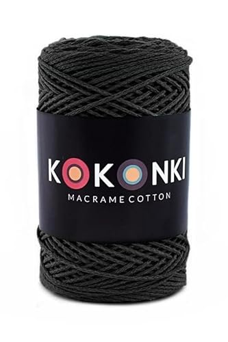 Makramee-Schnur aus Baumwolle Macrame Cotton By KOKONKI/Ralle 200m / (Schwarz) von KOKONKI