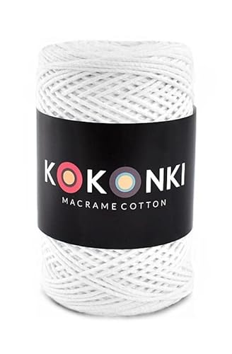 Makramee-Schnur aus Baumwolle Macrame Cotton By KOKONKI/Ralle 200m / (Weiß) von KOKONKI
