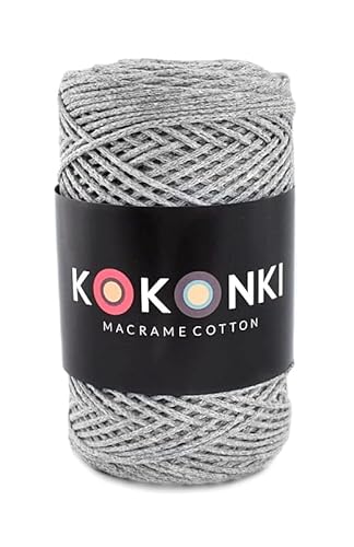 Makramee-Schnur aus Baumwolle Macrame Cotton By KOKONKI/Ralle 200m / (grau) von KOKONKI