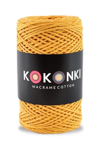Makramee-Schnur aus Baumwolle Macrame Cotton By KOKONKI 2mm / Ralle 200m (Kurkuma) von KOKONKI