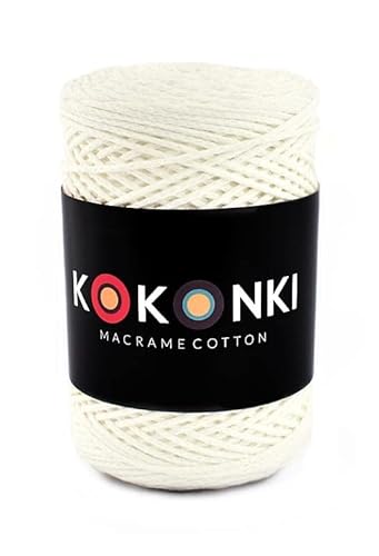 Makramee-Schnur aus Baumwolle Macrame Cotton By KOKONKI 2mm / Ralle 200m (Sahne) von KOKONKI