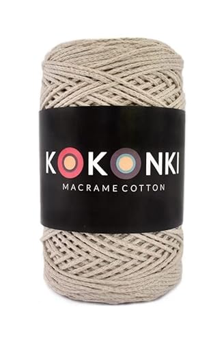 Makramee-Schnur aus Baumwolle Macrame Cotton By KOKONKI 2mm / Ralle 200m (hell beige) von KOKONKI
