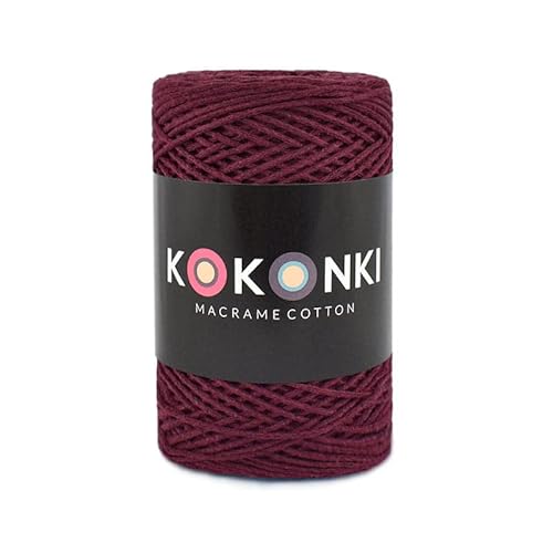 Makramee-Schnur aus Baumwolle Macrame Cotton by KOKONKI 2mm / Ralle 200m (Wein) von KOKONKI