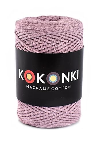 Makramee-Schnur aus Baumwolle Macrame Cotton by KOKONKI 2mm / Ralle 200m (schmutziges Rosa) von KOKONKI