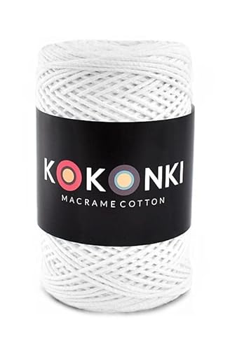 Makramee-Schnur aus Baumwolle Macrame Cotton by KOKONKI 2mm / Ralle 200m / (Weiß) von KOKONKI