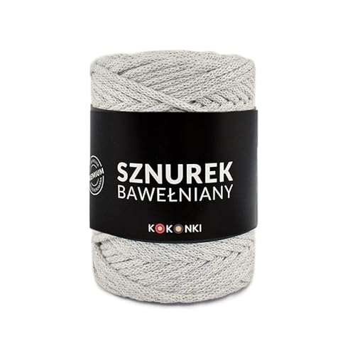 Makramee-Schnur aus Baumwolle PREMIUM By KOKONKI 5mm / Ralle 100 m (hellgrau) von KOKONKI