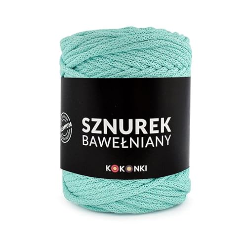Makramee-Schnur aus Baumwolle PREMIUM By KOKONKI 5mm / Ralle 100 m (minze) von KOKONKI