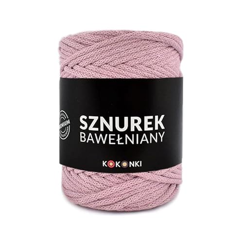Makramee-Schnur aus Baumwolle PREMIUM By KOKONKI 5mm / Ralle 100 m (schmutzig rosa) von KOKONKI