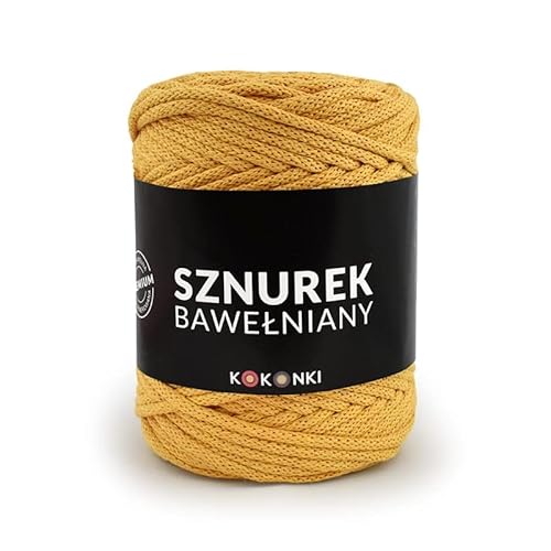 Makramee-Schnur aus Baumwolle PREMIUM By KOKONKI 5mm / Ralle 100 m (senf) von KOKONKI