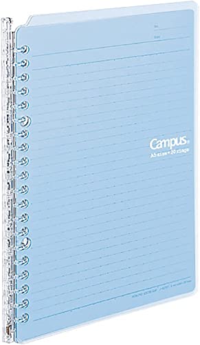 KOKUYO Campus Smart Ringbuch-Notizbücher, A5, 20 Kapazität, 26 Ringe, Hellblau, perfekt für Klasse oder Arbeit (RU-SP130LB) von KOKUYO