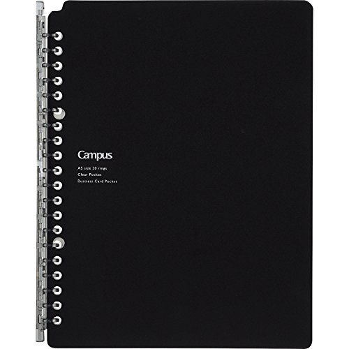 KOKUYO Campus Smart Ringbuch-Notizbücher, A5, 25 Kapazität, 20 Ringe, Schwarz (RU-SP131D) von KOKUYO