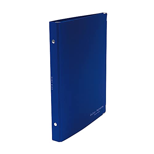 KOKUYO Farbpalette, runder Ringordner aus Metall, B5-S, 26 Löcher, bis zu 100 Blatt, 5 bunte Registerkarten, mittlere vertikale Art, Marineblau, Japan Import (RU-311-3) von KOKUYO