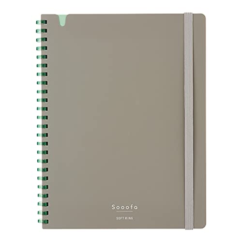 KOKUYO Sooofa SU-SV738S4-DM Notizbuch mit weichem Ring, 4 mm, kariert, 80 Blatt, A5-Formation, warmes Grau, japanischer Import von KOKUYO