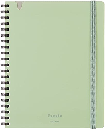 KOKUYO Sooofa SU-SV748S4-G, weiches Ringbuch, 4 mm, kariert, 80 Blatt, B6-Verformung, Grün, Japan Import von KOKUYO