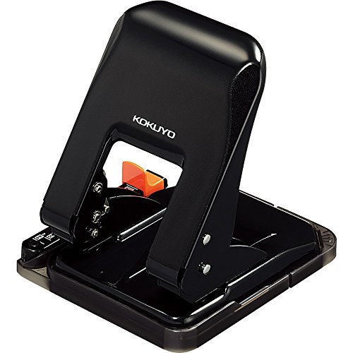 Kokuyo 2-Locher, Rakuake handlicher Typ, 37 Blatt Kapazität, verstellbare Führungsleiste, ergonomisches Design, schwarz, Japan Import (PN-G37D) von KOKUYO