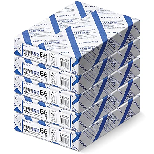 Kokuyo B5 (18,2 x 25,7 cm) KB-Papier, 500 Blatt, 64 g/m², 80 hell, 500 Blatt – perfekt für Notizbücher/Tagebücher/akademisches Schreiben, FSC-zertifiziert, Japan Import (KB-35N) von KOKUYO