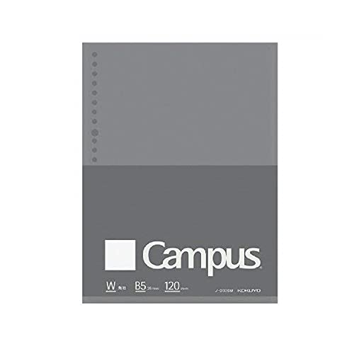 Kokuyo Campus Loseblatt-Papier für Ordner, Business-Typ, Sarasara glattes Schreiben, B5, blanko, liniert, 26 Löcher, 120 Blatt, pH-neutral, blutbeständig, Japan Import (NO-G836WN) von KOKUYO