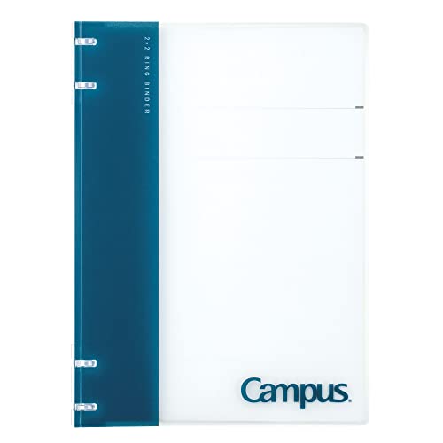 Kokuyo Campus Nachfüllbares Notizbuch, B5, 2 x 2, schmales Ringbuch, Notizbuch mit anpassbarer Titelseite, 40 Blatt Kapazität, geeignet für 26 Löcher Loseblattpapier, Marineblau (RU-NP704DB) von KOKUYO