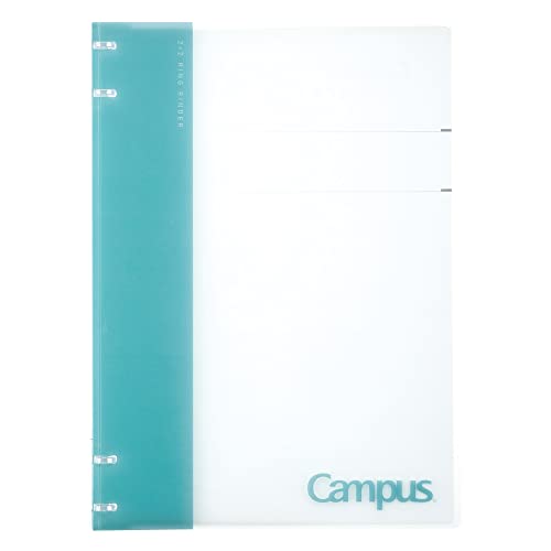 Kokuyo Campus Nachfüllbares Notizbuch, A4, 2 x 2, schmales Ringbuch, Notizbuch mit anpassbarer Titelseite, 40 Blatt Kapazität, Geeignet für 30 Löcher Loseblattpapier, Hellblau (RU-NP174LB) von KOKUYO