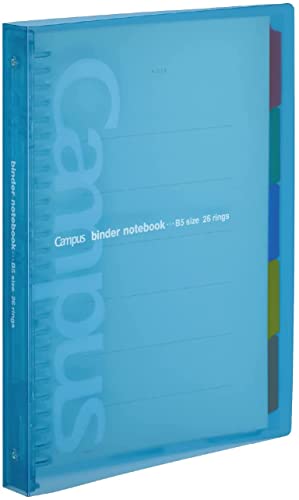 Kokuyo Campus Schiebeordner mit 5 Registerkarten, mittlere Ausführung, B5, 26 Löcher, bis zu 100 Blatt, Hellblau, Japan Import (RU-P333NLB) von KOKUYO