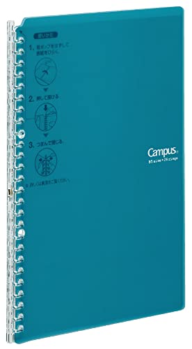 Kokuyo Campus Smart Ringbuch, B5 blau-grün, nachfüllbares Binder-Notizbuch, 26 Löcher, mit 10 extra Loseblattpapier, bis zu 25 Füllpapiere für Arbeit & Studium, Japan Import (RU-SP700BG) von KOKUYO
