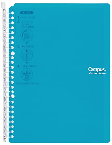 Kokuyo Campus Smart Ringbuch, bis zu 60 Blatt, B5, 26 Löcher, blaugrün, Japan Import (RU-SP706BG) von KOKUYO