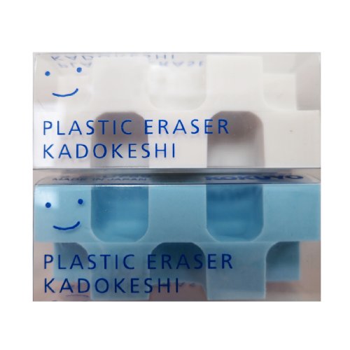 KOKUYO Kado-Keshi Petit Radiergummi, 2 Stück, blau/weiß (Keshi-U750-1) von KOKUYO