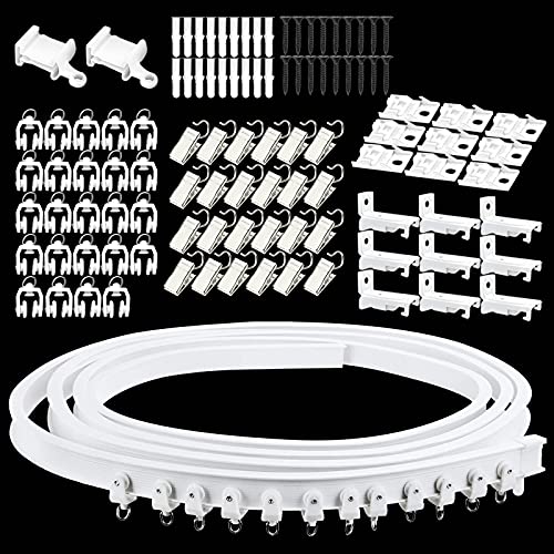KOLAKO Deckenvorhangschiene, flexible gebogene Vorhangschiene, Wandhalterung, biegbar, Schiebevorhangschienensystem, Raumteiler für Erkerfenster, Etagenbett, Wohnmobil, 2,6 m KOLAKO Deckenvorhangschiene, flexible gebogene Vorhangschiene, Wandhalterung, biegbar, Schiebevorhangschienensystem, Raumteiler für Erkerfenster, Etagenbett, Wohnmobil, 2,6 m von KOLAKO