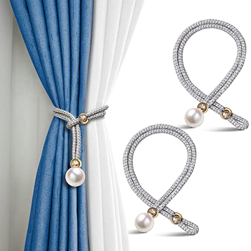 KOLAKO Vorhang-Raffhalter, Perlenvorhang-Raffhalter für Vorhänge, moderne dekorative Seilvorhänge, Raffhalter für Fensterbehandlung, Schnallen, Grau und Silber, 2 Stück KOLAKO Vorhang-Raffhalter, Perlenvorhang-Raffhalter für Vorhänge, moderne dekorative Seilvorhänge, Raffhalter für Fensterbehandlung, Schnallen, Grau und Silber, 2 Stück von KOLAKO