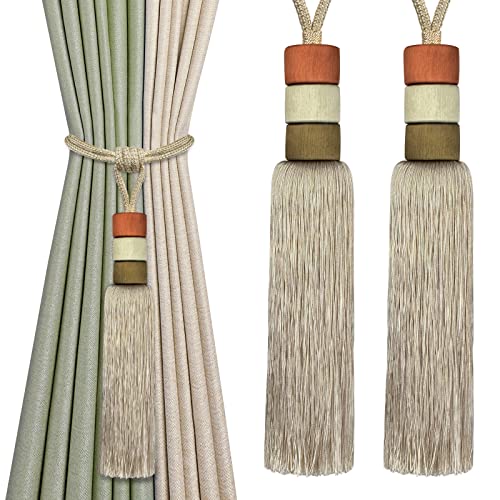 KOLAKO Vorhanghalter, Quasten-Raffhalter, Seil für Vorhänge, modern, groß, handgefertigt, dekorativ, drapiert, Vorhangbänder für Vorhänge, Beige KOLAKO Vorhanghalter, Quasten-Raffhalter, Seil für Vorhänge, modern, groß, handgefertigt, dekorativ, drapiert, Vorhangbänder für Vorhänge, Beige von KOLAKO