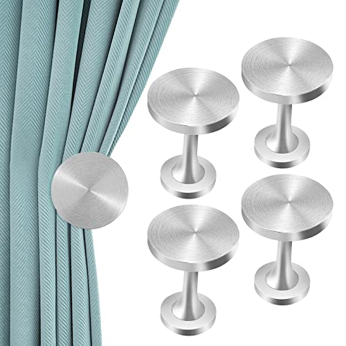 KOLAKO Vorhanghalterungen, silberfarbene Vorhang-Raffhalter, Metall, Wandmontage, moderne dekorative Raffhalter, rund, Medaillon, Vorhänge, kleine Vorhanghalterungen, Paar, 4 Stück KOLAKO Vorhanghalterungen, silberfarbene Vorhang-Raffhalter, Metall, Wandmontage, moderne dekorative Raffhalter, rund, Medaillon, Vorhänge, kleine Vorhanghalterungen, Paar, 4 Stück von KOLAKO