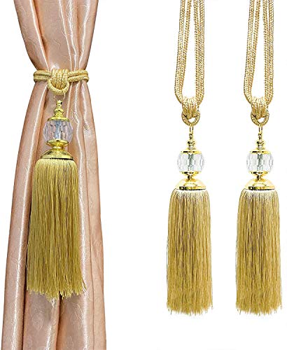 KOLAKO Vorhang-Raffhalter, Gold, 2 Stck, 33 cm, Acryl, Polyester, Poliert, Quaste, Kristalle, Zuhause, Bro, Fensterdekoration KOLAKO Vorhang-Raffhalter, Gold, 2 Stck, 33 cm, Acryl, Polyester, Poliert, Quaste, Kristalle, Zuhause, Bro, Fensterdekoration von KOLAKO