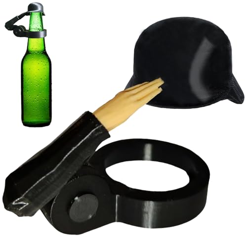 KOLGEIKJ Bierhelm, Bierflaschen Helm, Soldat Salute Bier Bierflaschen Helm Flaschenverschluss, Bierflaschenverschluss, Wiederverwendbar Staubdicht Flaschenverschluss Bierflaschen für Aktive (black) von KOLGEIKJ