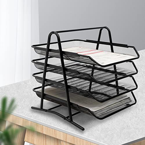 A4-Dokumentenablage Briefablage Metall Stapelbar 4-Ablagefächer Dokumentenablage Schublade Schwarz für Dokumente, Bücher, Stifthalter A4-Dokumentenablage Briefablage Metall Stapelbar 4-Ablagefächer Dokumentenablage Schublade Schwarz für Dokumente, Bücher, Stifthalter von KOLHGNSE