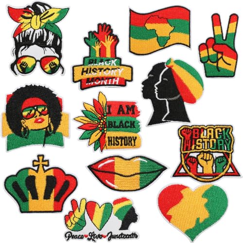 12 Stück Aufnäher zum Aufbügeln "Juneteenth Black History Month Embroidered Patches 1865 Juni Black Women Faust Freedom Iron on Appliques for Hat Cap Clothes Jackets Jean Dress Sew on DIY Backpack 12 Stück Aufnäher zum Aufbügeln "Juneteenth Black History Month Embroidered Patches 1865 Juni Black Women Faust Freedom Iron on Appliques for Hat Cap Clothes Jackets Jean Dress Sew on DIY Backpack von KOLONAMS
