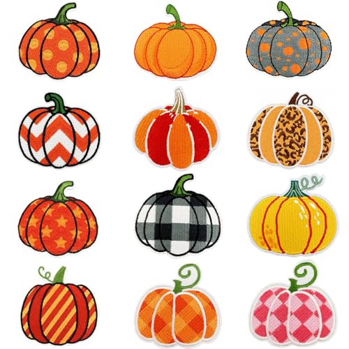 Aufnäher zum Aufbügeln, Motiv: Herbst-Kürbis, zum Aufbügeln, für Thanksgiving, Dekoration, Büffelkaro, Leopardenmuster, Punkt-Design, Kürbis-Reparatur, Kleidung, Applikationen für Jacken, Hüte Aufnäher zum Aufbügeln, Motiv: Herbst-Kürbis, zum Aufbügeln, für Thanksgiving, Dekoration, Büffelkaro, Leopardenmuster, Punkt-Design, Kürbis-Reparatur, Kleidung, Applikationen für Jacken, Hüte von KOLONAMS