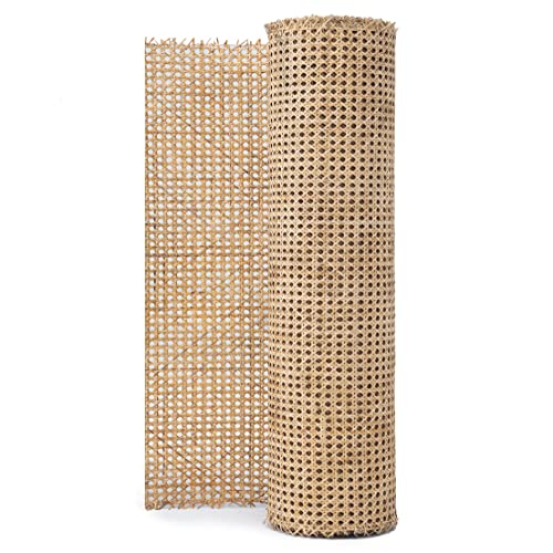KOLWOVEN Natürliches Rattan-Gurtband für Rohrstockprojekte, vorgewebt, offenes Netzgewebe, 61 cm breit, 2,1 m von KOLWOVEN