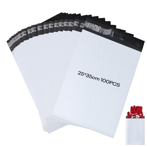 KOMABLEN 100Stk Versandtaschen, 25x35cm Selbstklebend Versandtüten für Kleidung, Blickdicht Wasserdicht Weiße PE Versandbeutel, Abrasionsbeständig groß Pakete für Versand für Expressverpackung KOMABLEN 100Stk Versandtaschen, 25x35cm Selbstklebend Versandtüten für Kleidung, Blickdicht Wasserdicht Weiße PE Versandbeutel, Abrasionsbeständig groß Pakete für Versand für Expressverpackung von KOMABLEN