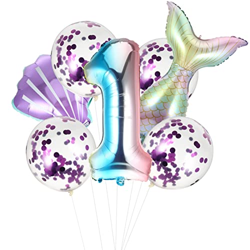 KOMBIUDA 1 Satz 7 Stk Meerjungfrau Ballon Gefälligkeiten für Geburtstagsfeiern geburtstagsfeier dekor wandverkleidung wand polsterung Muscheldekor Säuglingsanzug dekorativer Mode von KOMBIUDA