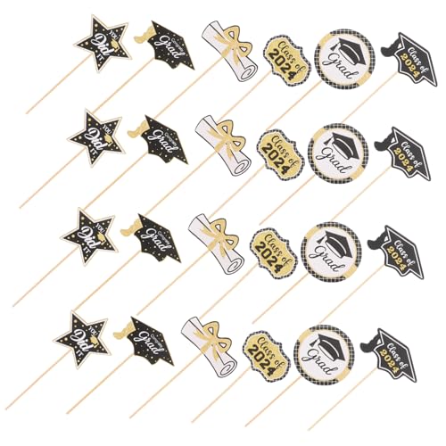 KOMBIUDA 1 Satz Abschluss Cupcake Topper Dekorative Kuchen Picks Für Graduation Party Hochwertige Inserts Für Kreative Gestaltung 24 Stück KOMBIUDA 1 Satz Abschluss Cupcake Topper Dekorative Kuchen Picks Für Graduation Party Hochwertige Inserts Für Kreative Gestaltung 24 Stück von KOMBIUDA