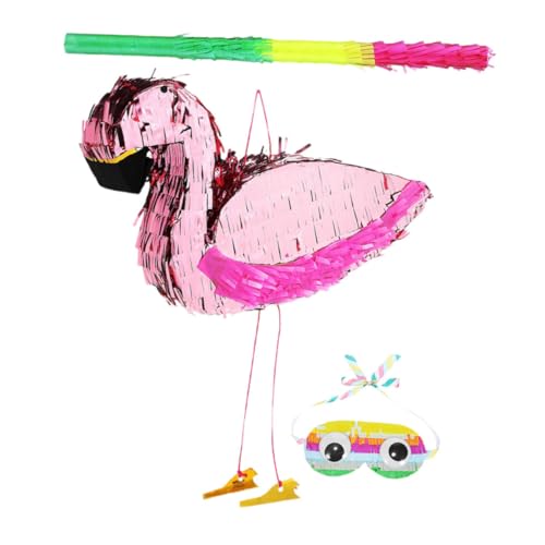 KOMBIUDA 1 Satz Flamingo Piñata für Kindergeburtstag Rosa Partyzubehör mit Augenmaske Schläger für Tropische Sommerfeste und Geburtstagsfeiern KOMBIUDA 1 Satz Flamingo Piñata für Kindergeburtstag Rosa Partyzubehör mit Augenmaske Schläger für Tropische Sommerfeste und Geburtstagsfeiern von KOMBIUDA