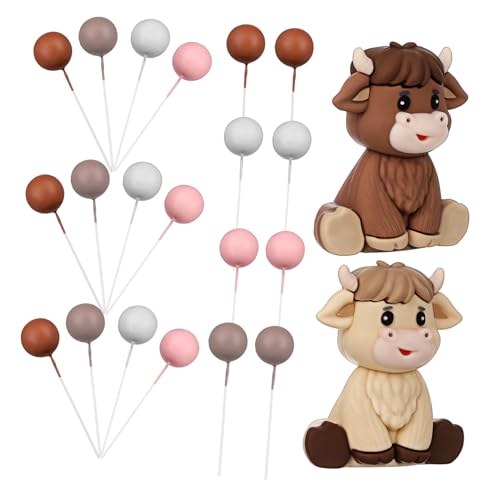 KOMBIUDA Charmante Highland Cow Kuchendekorationen Tier Kuchen Topper Baby Shower Party Favor Bauernhof Tier Dekorationen von KOMBIUDA