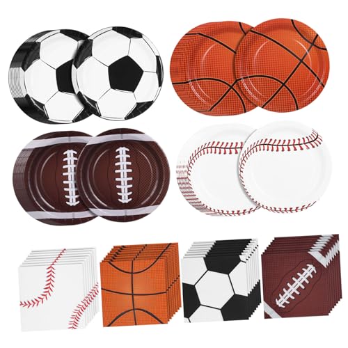 KOMBIUDA 1 Satz Partyanzug Spiel Einladung Fußball Thema Dekorationen Nachtisch Junge Servietten Pappteller Zum Geburtstag Golfgeschirr Sport-partyteller Sportplatte Basketballteller Papier KOMBIUDA 1 Satz Partyanzug Spiel Einladung Fußball Thema Dekorationen Nachtisch Junge Servietten Pappteller Zum Geburtstag Golfgeschirr Sport-partyteller Sportplatte Basketballteller Papier von KOMBIUDA