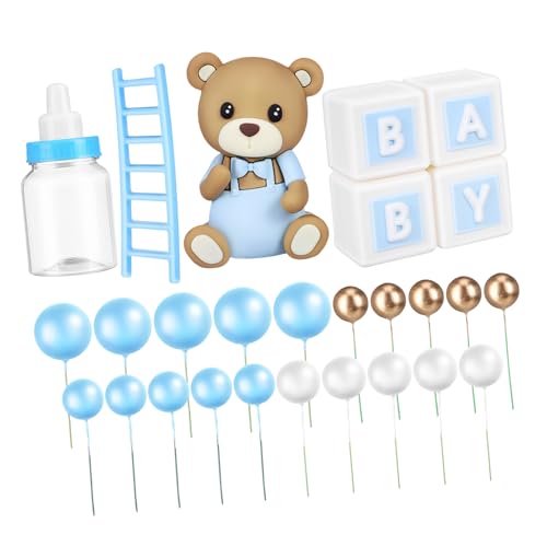 KOMBIUDA Entzückendes Kuchendekorationsset mit Bärenmotiv Kugeln Kuchenaufsätze für den ersten Geburtstag für Jungen Babyparty-Partydekorationen KOMBIUDA Entzückendes Kuchendekorationsset mit Bärenmotiv Kugeln Kuchenaufsätze für den ersten Geburtstag für Jungen Babyparty-Partydekorationen von KOMBIUDA