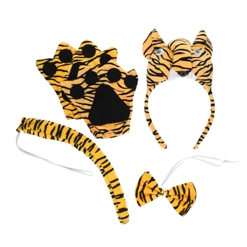 KOMBIUDA 1 Set Tiger-kostüm-set, Cartoon-tiger-stirnband Mit Fliege, Und Pfotenhandschuhen, Süßes Tier-cosplay-anziehzubehör Für Halloween-cosplay-party KOMBIUDA 1 Set Tiger-kostüm-set, Cartoon-tiger-stirnband Mit Fliege, Und Pfotenhandschuhen, Süßes Tier-cosplay-anziehzubehör Für Halloween-cosplay-party von KOMBIUDA