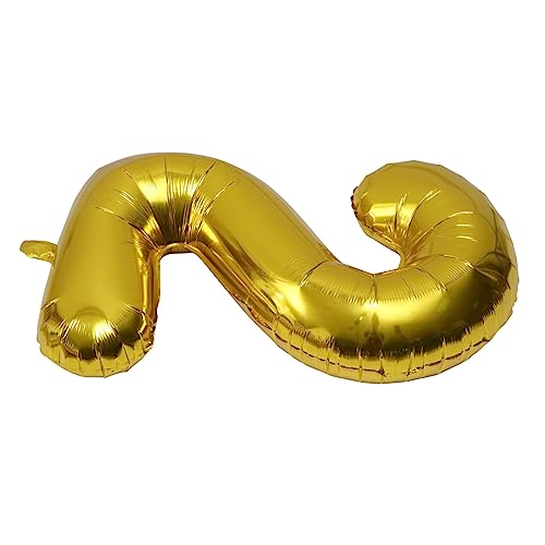 KOMBIUDA 1 Stück Goldfarbiger Folienballon mit Zahlendesign Kreative Dekoration für Geburtstagsfeiern Hochzeiten für Babypartys und Besondere Anlässe von KOMBIUDA