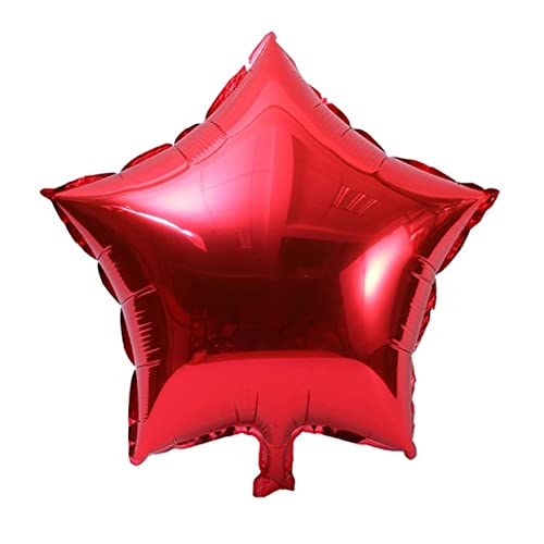 KOMBIUDA 10 Stück 18 Stern Heliumballon Herzballon Luftballons für Geburtstagsfeiern jahrestag große luftballons balloon schmücken Hochzeitsdekoration Party Folienballons Sternform Film rot von KOMBIUDA