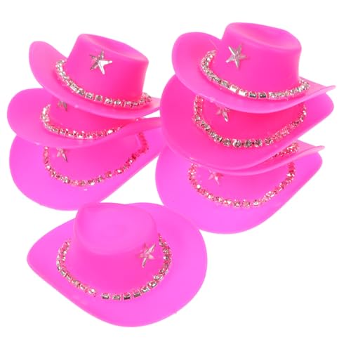 KOMBIUDA 10 Stück Mini-Cowboyhut Kappen Cowgirl Mini-Hüte Kuhmädchenhüte Cowboyhut für doll Accessories Puppenhut Puppenzubehör Hut kleine Hüte basteln entzückende hüte Plastik von KOMBIUDA